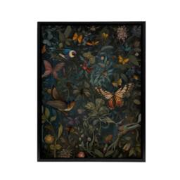 "Artery8 William Morris Style Plants Birds Butterflies Framed Canvas Wall Art Print - Size: W12"" x H16""" - thumbnail 1