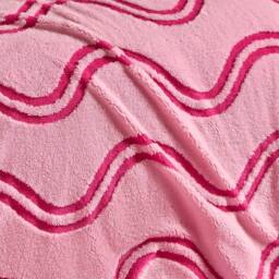 OHS Waves Tufted Teddy Fleece Throw Blanket Soft Bedspread in Pink - Size: 130 cm x160 cm - thumbnail 2