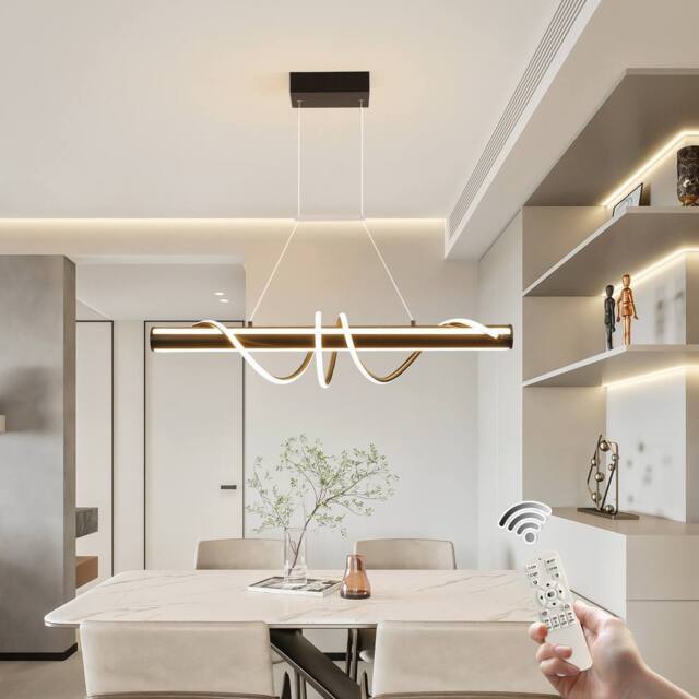 NIVOR 1 Light Black LED Kitchen Island Pendant Dimmable Acrylic Pendant - image 1