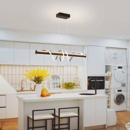 NIVOR 1 Light Black LED Kitchen Island Pendant Dimmable Acrylic Pendant - thumbnail 5