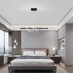 NIVOR 1 Light Black LED Kitchen Island Pendant Dimmable Acrylic Pendant - thumbnail 7