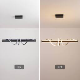 NIVOR 1 Light Black LED Kitchen Island Pendant Dimmable Acrylic Pendant - thumbnail 3