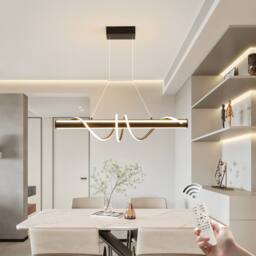 NIVOR 1 Light Black LED Kitchen Island Pendant Dimmable Acrylic Pendant