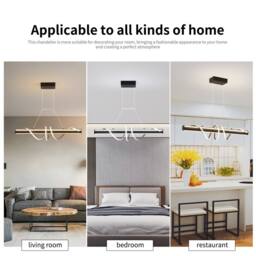 NIVOR 1 Light Black LED Kitchen Island Pendant Dimmable Acrylic Pendant - thumbnail 8