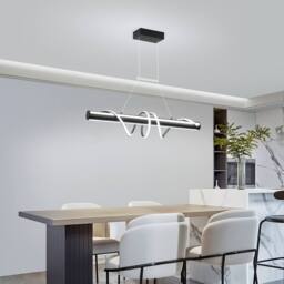 NIVOR 1 Light Black LED Kitchen Island Pendant Dimmable Acrylic Pendant - thumbnail 4