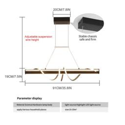NIVOR 1 Light Black LED Kitchen Island Pendant Dimmable Acrylic Pendant - thumbnail 2