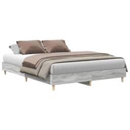 Berkfield Home Bed Frame No Mattress Grey Sonoma 140x200 cm Engineered Wood - thumbnail 1
