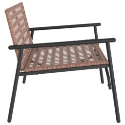 Berkfield Home Garden Bench Black 113x79x75 cm Poly Rattan in Brown - Size: 113 x 79 x 75 cm - thumbnail 5