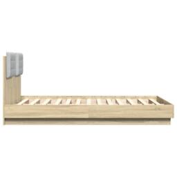 Berkfield Home Soft Bed Frame without Mattress Sonoma Oak 120x190 cm Small Double in Light Oak - thumbnail 5