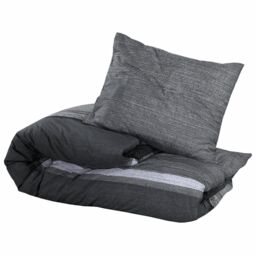 Berkfield Home Duvet Cover Set Dark Grey 135x200 cm Cotton - thumbnail 3