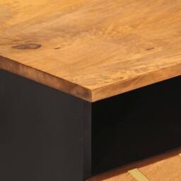Berkfield Home Coffee Table Brown & Black 80x54x40 cm Solid Wood Mango - Size: 80 x 54 x 40 cm - thumbnail 8