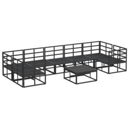 Berkfield Home Garden Sofa Set 8 pcs Black Aluminium - thumbnail 8