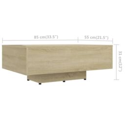 Berkfield Home Coffee Table Sonoma Oak 85x55x31 cm Engineered Wood in Brown - Size: 85 x 55 x 31 cm - thumbnail 6