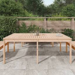 Berkfield Home Garden Table 203.5x100x76 cm Solid Wood Pine in Light Brown - thumbnail 1