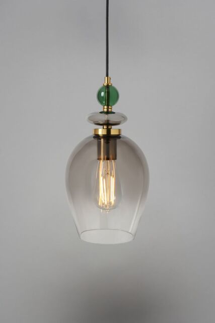 BHS Lighting Seline Green Pendant Ceiling Light in Gold - image 1