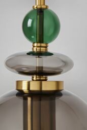 BHS Lighting Seline Green Pendant Ceiling Light in Gold - thumbnail 3