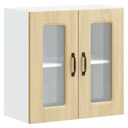 Berkfield Home Kitchen Wall Cabinet with Glass Door Kalmar Sonoma Oak Engineered Wood in Light Brown