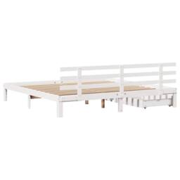 Berkfield Home Decorative Bed Frame with Drawers without Mattress White 180x200 - Size: Super King - thumbnail 6