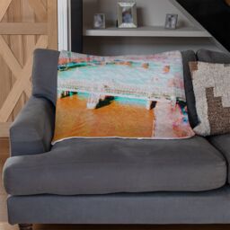 Benjamin Tate Design London Eye Veiw Orange Blanket in Natural - Size: 120 cm x 150 cm - thumbnail 2
