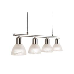 Netlighting Daytona Bar Pendant Nickel Alabaster Optic Glass Shade 4x E14 in Grey - thumbnail 2
