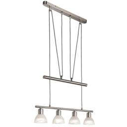Netlighting Daytona Bar Pendant Nickel Alabaster Optic Glass Shade 4x E14 in Grey - thumbnail 1