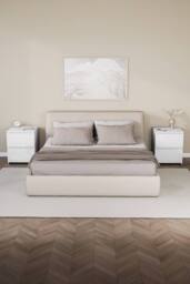 HD Designs Glinton 'HIGH GLOSS 2 Drawer Bedside Chest' Storage Bedroom Furniture in White - thumbnail 7