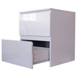 HD Designs Glinton 'HIGH GLOSS 2 Drawer Bedside Chest' Storage Bedroom Furniture in White - thumbnail 8