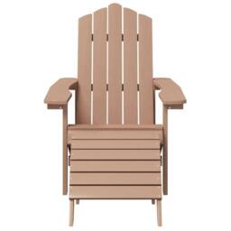 Berkfield Home Garden Adirondack Chair with Footstool HDPE Brown - thumbnail 3