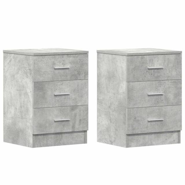 Berkfield Home Bedside Cabinets 2 pcs Concrete Grey 38x35x56 cm Engineered Wood - Size: 38 x 35 x 56 cm