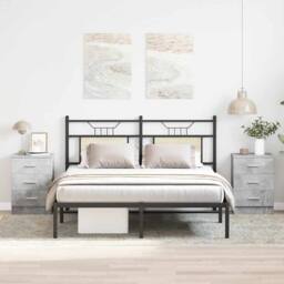Berkfield Home Bedside Cabinets 2 pcs Concrete Grey 38x35x56 cm Engineered Wood - Size: 38 x 35 x 56 cm - thumbnail 2