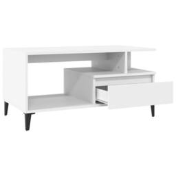Berkfield Home Coffee Table White 90x49x45 cm Engineered Wood - Size: 90 x 49 x 45 cm - thumbnail 6