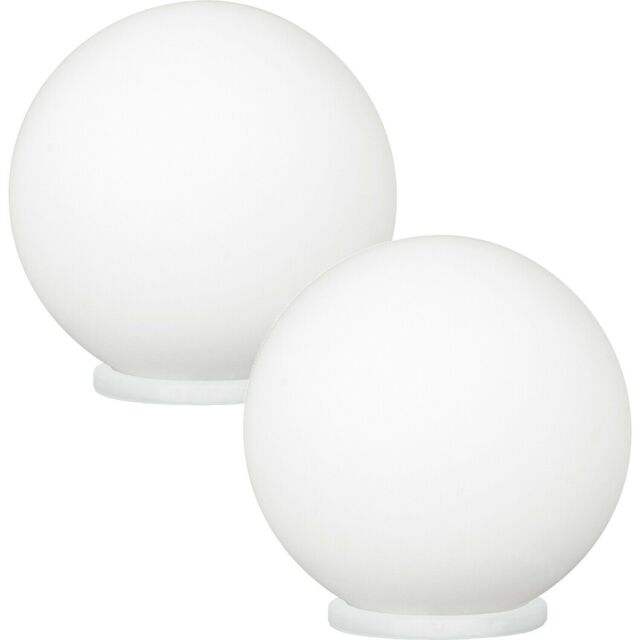 Loops 2 PACK Table Lamp White Shade White Glass Opal Matt In Line Switch E27 1x60W - image 1