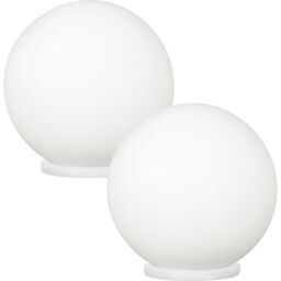 Loops 2 PACK Table Lamp White Shade White Glass Opal Matt In Line Switch E27 1x60W
