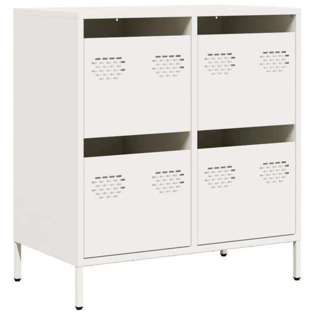 Berkfield Home Sideboard¬†White 68x39x73.5 cm Cold-rolled Steel in White - image 1