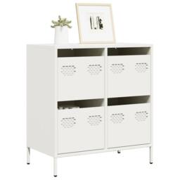 Berkfield Home Sideboard¬†White 68x39x73.5 cm Cold-rolled Steel in White - thumbnail 2