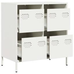 Berkfield Home Sideboard¬†White 68x39x73.5 cm Cold-rolled Steel in White - thumbnail 4