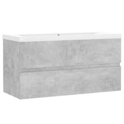 Berkfield Home Sink Cabinet with Built-in Basin Concrete Grey Engineered Wood - thumbnail 1