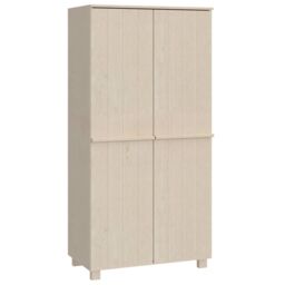 Berkfield Home Wardrobe HAMAR Honey Brown 89x50x180 cm Solid Wood Pine - Size: 89 x 50 x 180 cm - thumbnail 2