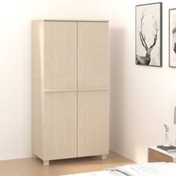 Berkfield Home Wardrobe HAMAR Honey Brown 89x50x180 cm Solid Wood Pine - Size: 89 x 50 x 180 cm - thumbnail 1