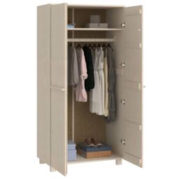 Berkfield Home Wardrobe HAMAR Honey Brown 89x50x180 cm Solid Wood Pine - Size: 89 x 50 x 180 cm - thumbnail 6
