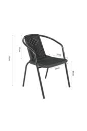 Living and Home 4 Seater Outdoor Garden Dining Table and Chairs Set in Black - thumbnail 6