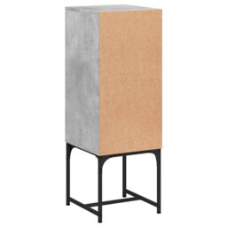 Berkfield Home Side Cabinet with Glass Doors Concrete Grey 35x37x100 cm - Size: 35 x 37 x 100 cm - thumbnail 8