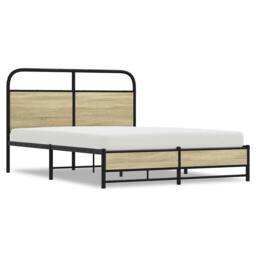 Berkfield Home Bed Frame without Mattress 120x200 cm Sonoma Oak Engineered Wood in Brown - Size: Small Double - thumbnail 1