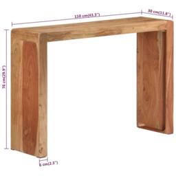 Berkfield Home Console Table 110x30x76 cm Solid Wood Acacia in Brown - Size: 110 x 30 x 76 cm - thumbnail 7