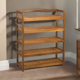 Rafaelo Mobilia 5 Tier Shoe Rack Bamboo in Brown - thumbnail 4