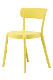 Fusion Living Plastic Bistro Dining Chair in Lemon - thumbnail 2