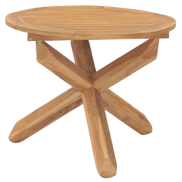 Berkfield Home Garden Dining Table Ã˜90x75 cm Solid Teak Wood in Brown - Size: 90x75 cm - image 1