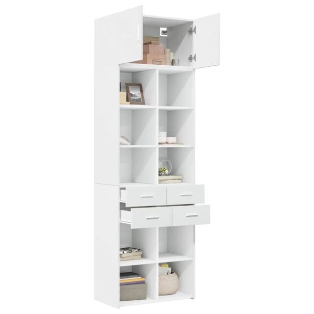 Berkfield Home Storage Cabinet White 70x42.5x225 cm Engineered Wood - image 1