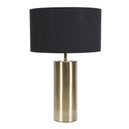 ValueLights Lexy Black & Metallic Gold Shade with Gold Dimmable Touch Table Lamp - thumbnail 2