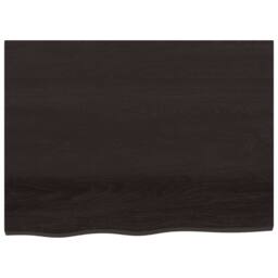Berkfield Home Beautiful Wall Shelf Dark Grey 80x60x(2-4) cm Treated Solid Wood Oak in Dark Brown - thumbnail 4